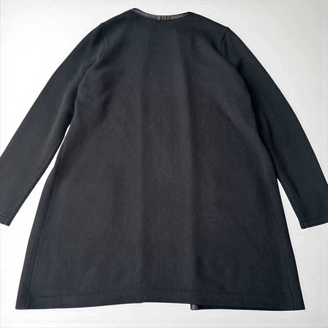 ラルフローレンブラックレーベル　カシミヤ100% レザーパイピング　ニットコート