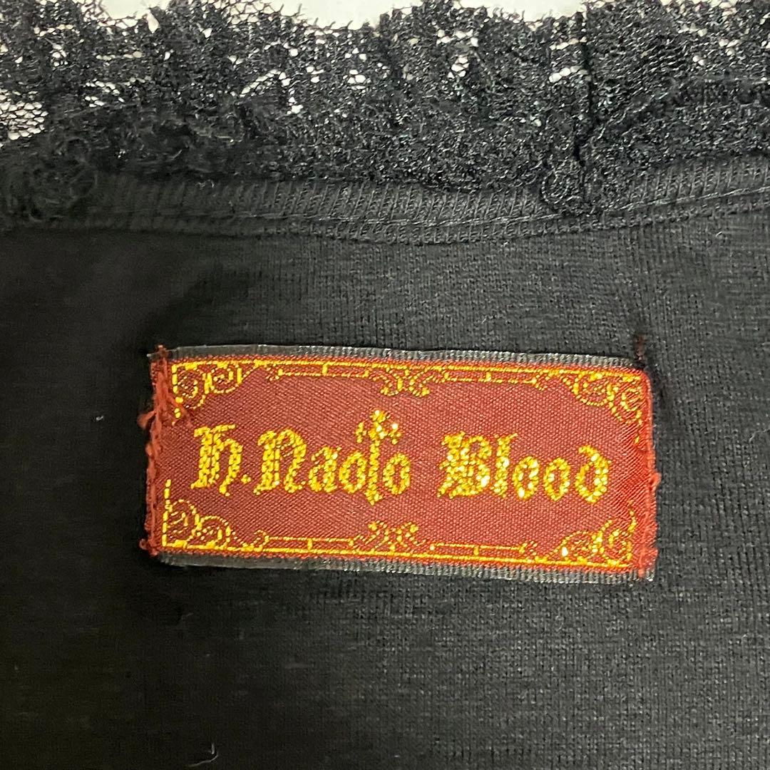 h.NAOTO blood レースアップ黒長袖トップス