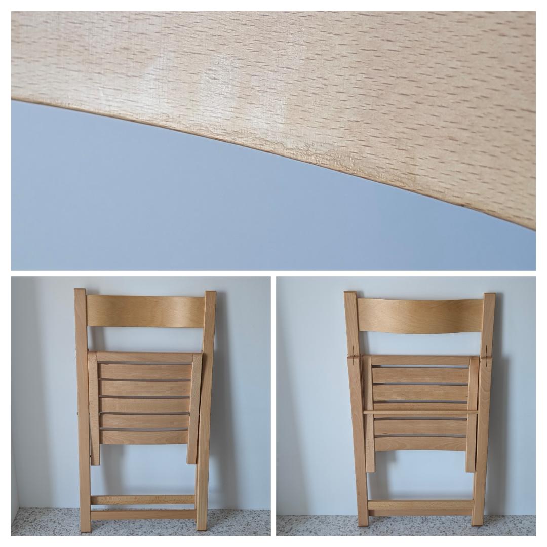 90s ビンテージ 無印 イタリア製 ブナ材 折りたたみチェア 2脚セット 美品