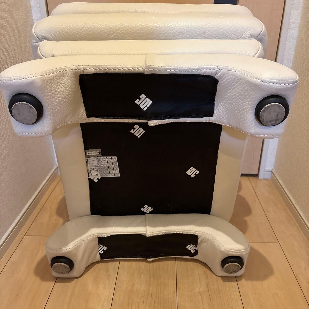 IDC大塚家具 L/SComfort-03 総革 オットマン スツール 白