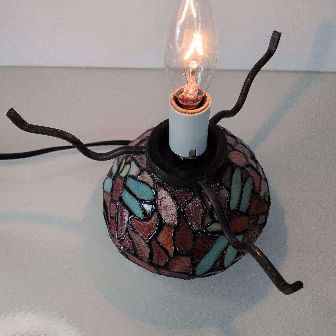 【 アンティーク 】 ステンドグラス／テーブルライト／トンボ／立体ガラス