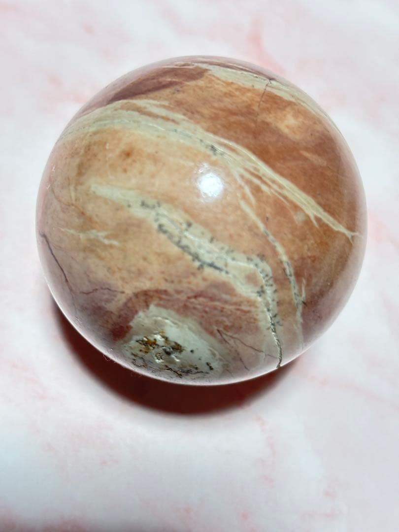 ピクチャージャスパー　ピンク系　スフィア　高品質　ハイグレード