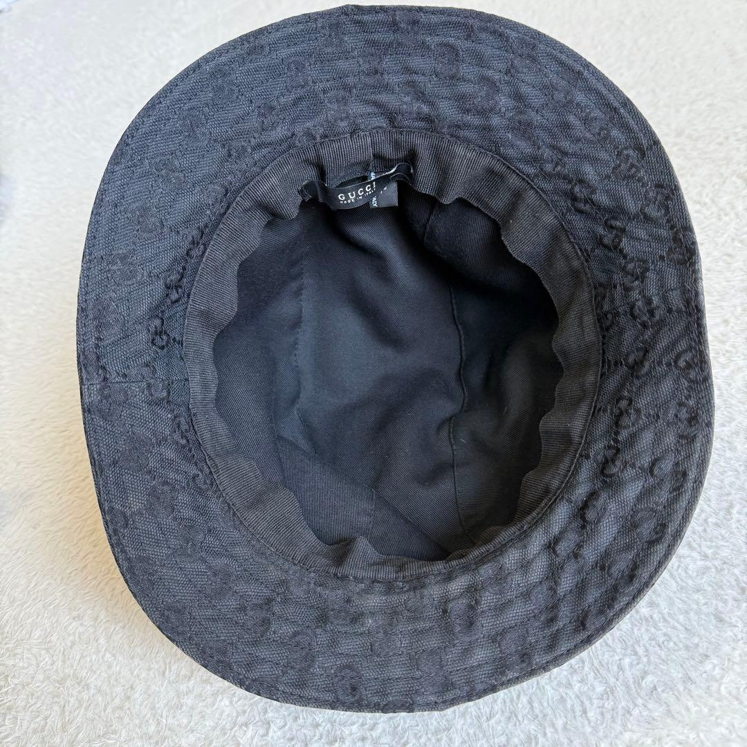 GUCCI グッチ バケットハット GGキャンバス XLサイズ ブラック