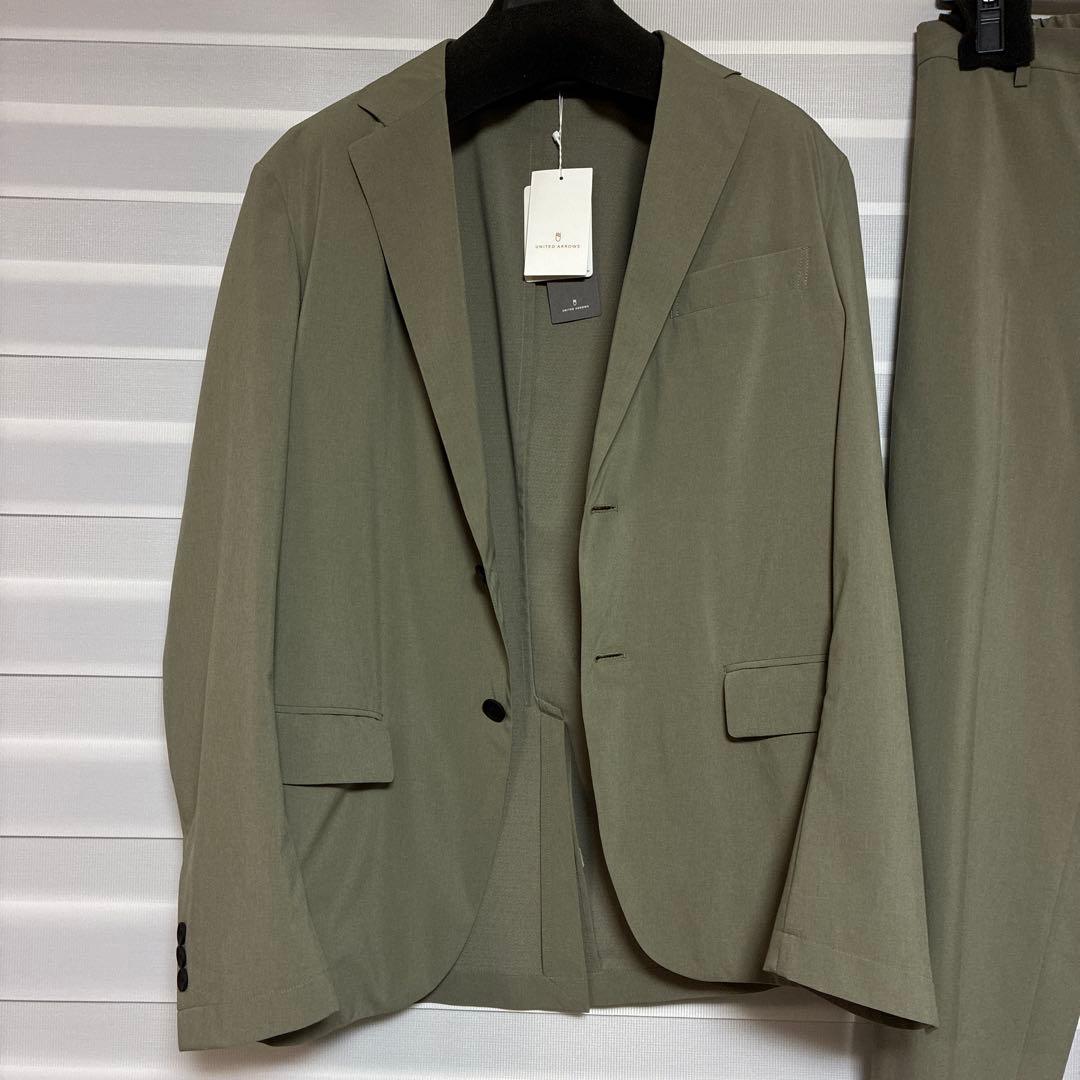 ユナイテッドアローズ スーツ ストレッチ セットアップ ウォッシャブル カーキ