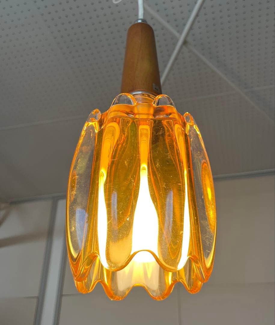 ヴィンテージ　70's ペンダントランプ　ミッドセンチュリー レトロモダン