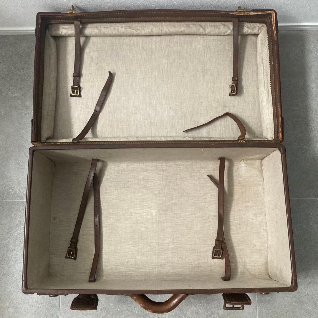 超特大 ヴィンテージ レザートランクケース トランクバッグ 73cm×41cm⑥