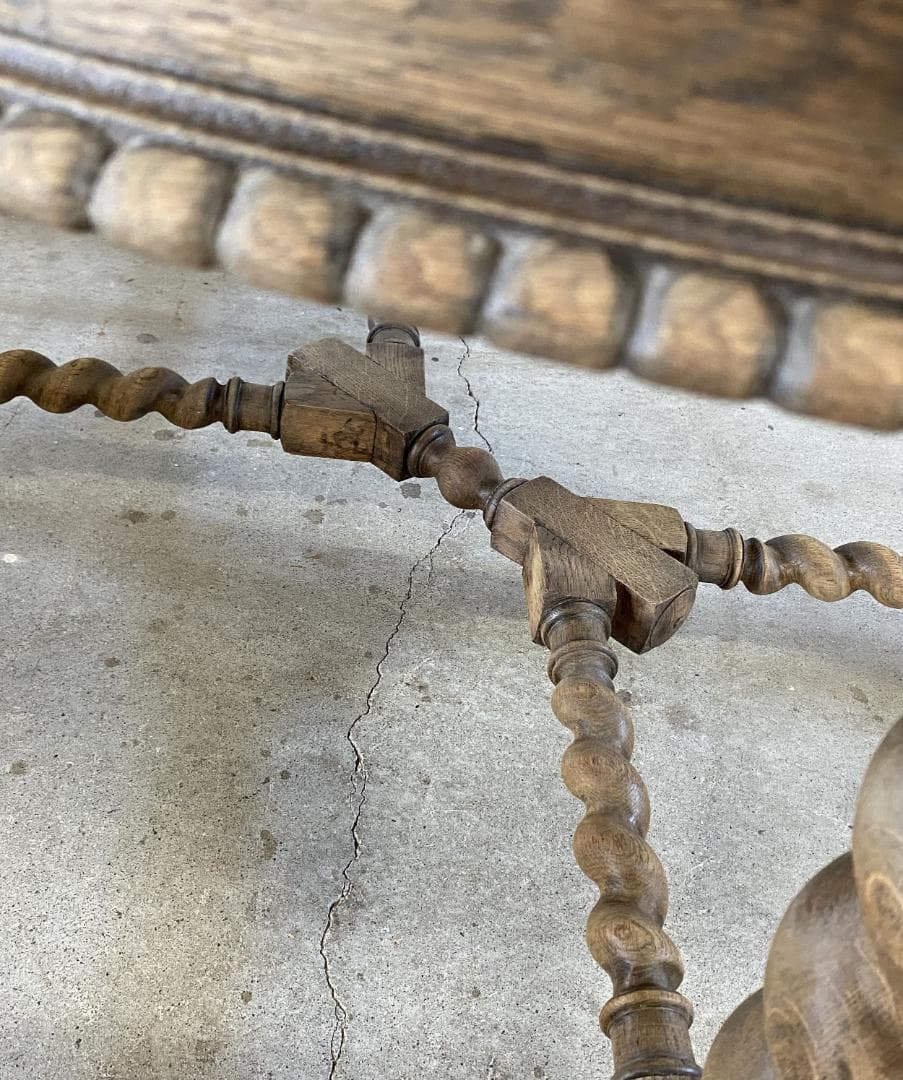 フランス アンティーク Round Oak Table オーク テーブル