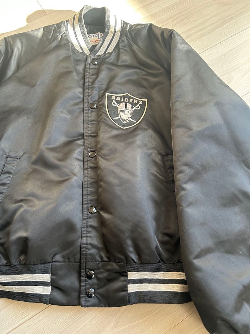 美品　80s RAIDERS スタジャン ブラックL