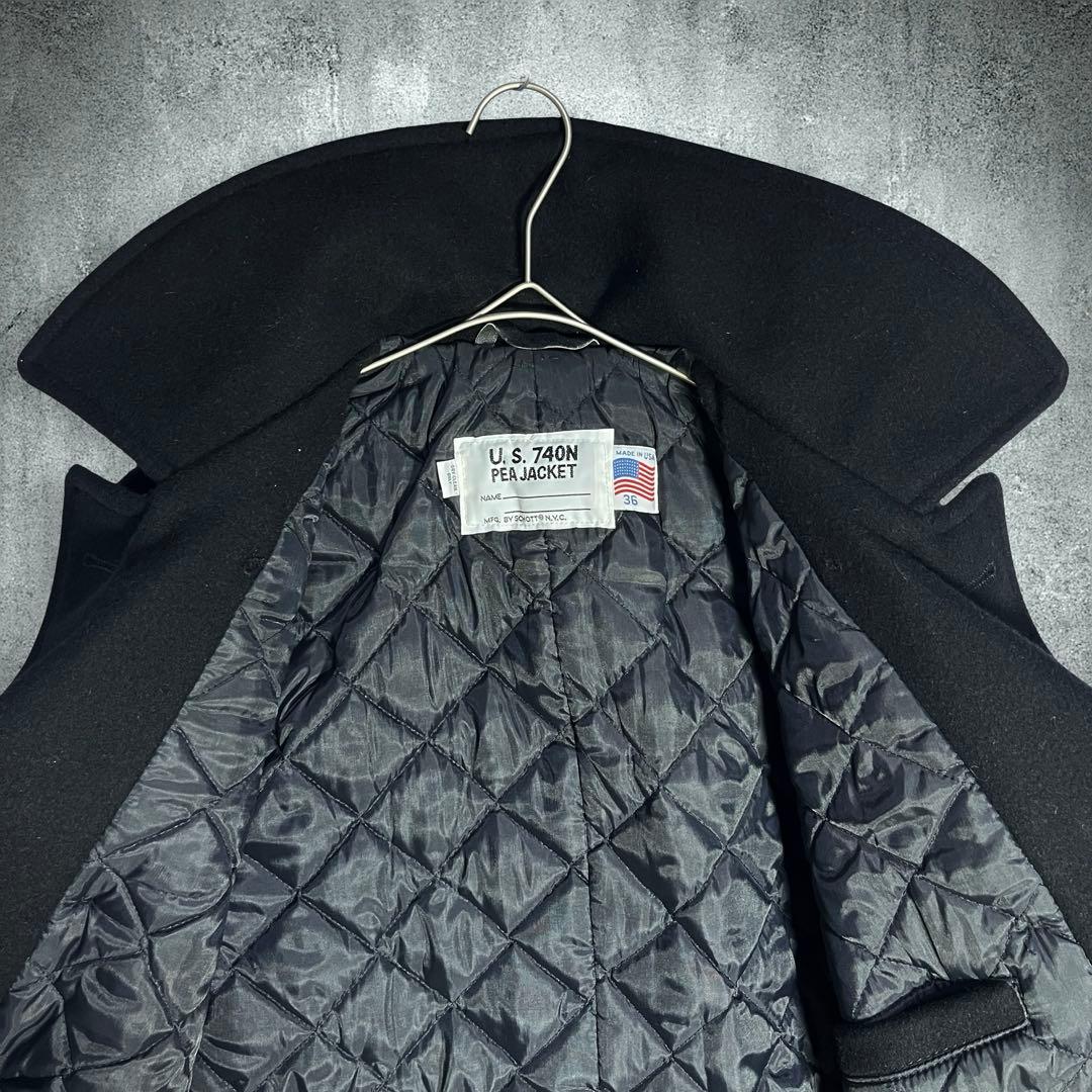 ベクハム♪Schott ショット 740N PEA JACKET 36 黒