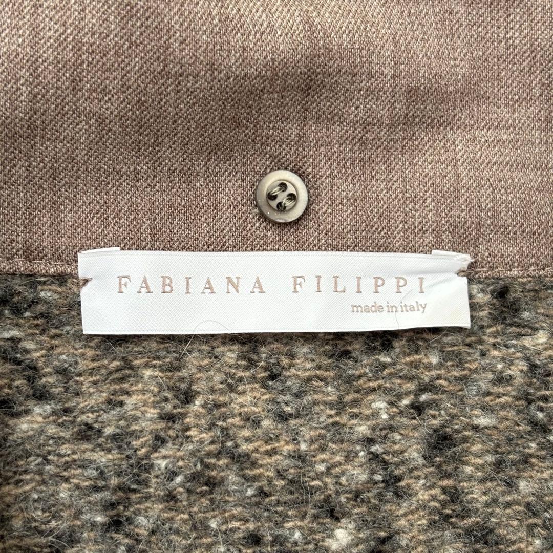 希少✨ファビアナフィリッピ　コート　Lサイズ　モヘヤ　アンゴラ　切り替え　異素材