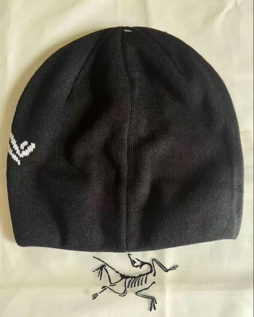 ARC'TERYX ニット帽 スケルトンロゴ 黒