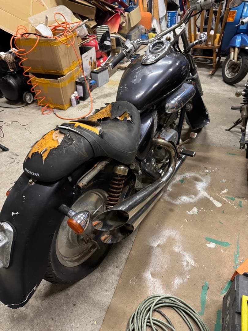 HONDA マグナ250 MC292本出し メガホン スラッシュカットマフラー