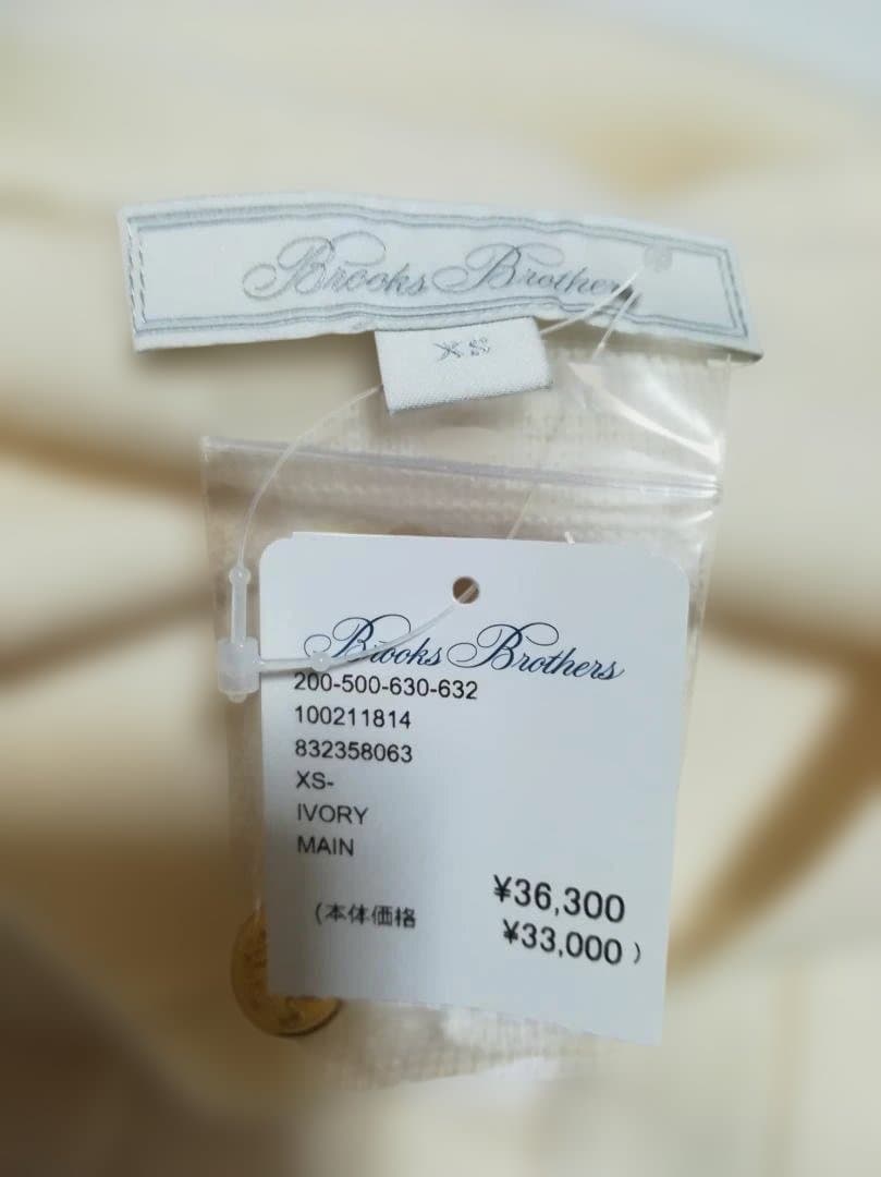 新品 BROOKS BROTHERS ゴールドボタン ノーカラーニットジャケット