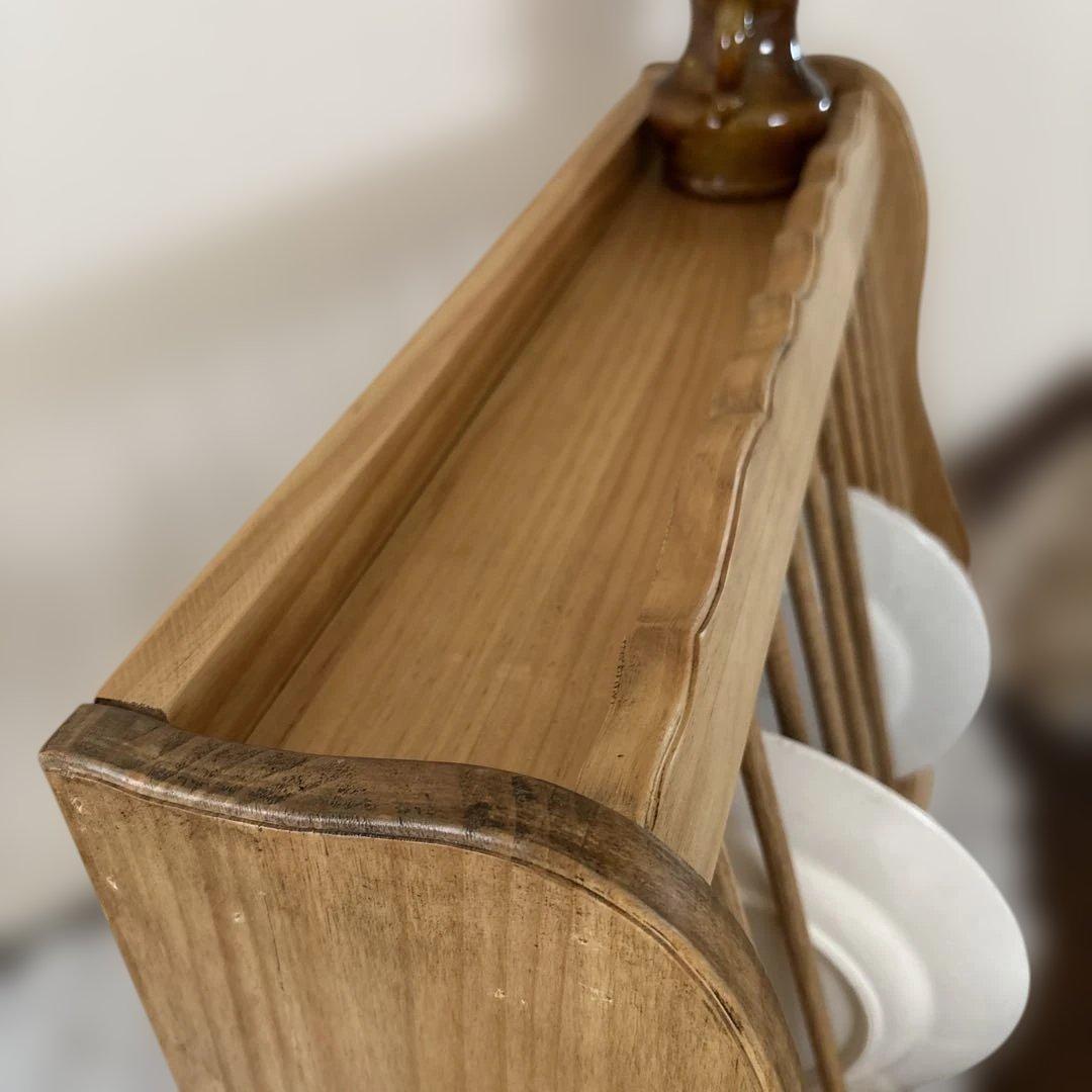 限定お値下げ　アンティーク風　ハンドメイド　パイン材のディッシュラック