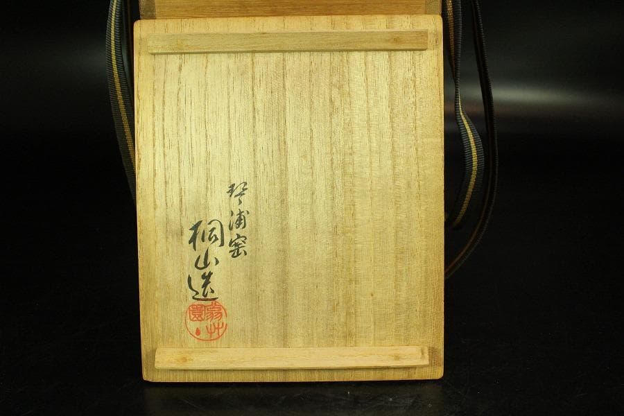 煎茶 桐山造 青花龍紋 水注 瓶 共箱 美品(K-A932)