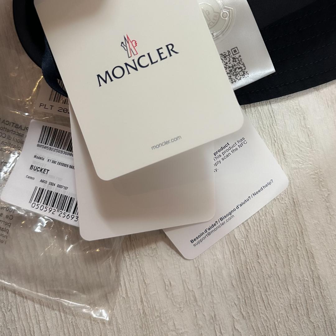 【新品】2025SS MONCLER バケットハット 黒 S ロゴ