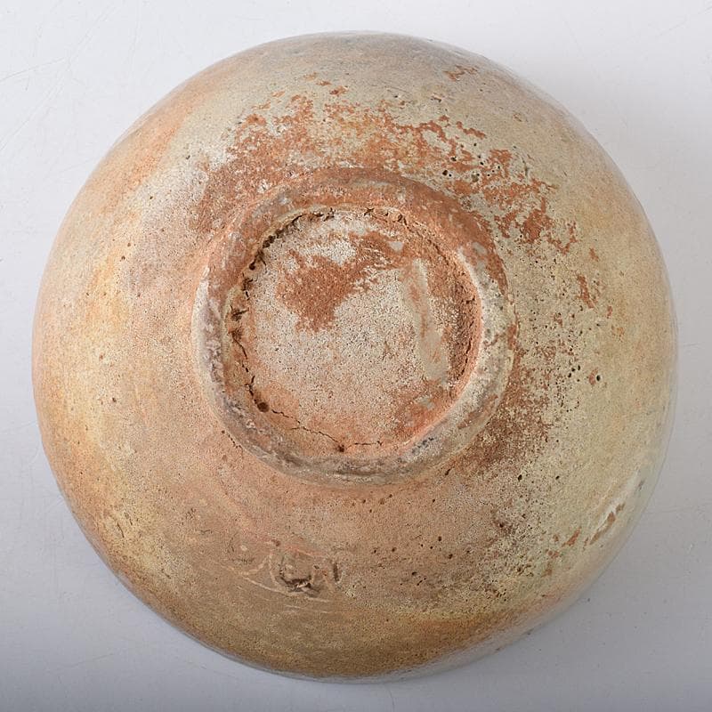 朝鮮美術　李朝　高麗青磁　象嵌花文　大茶碗　時代箱付　M　R8448