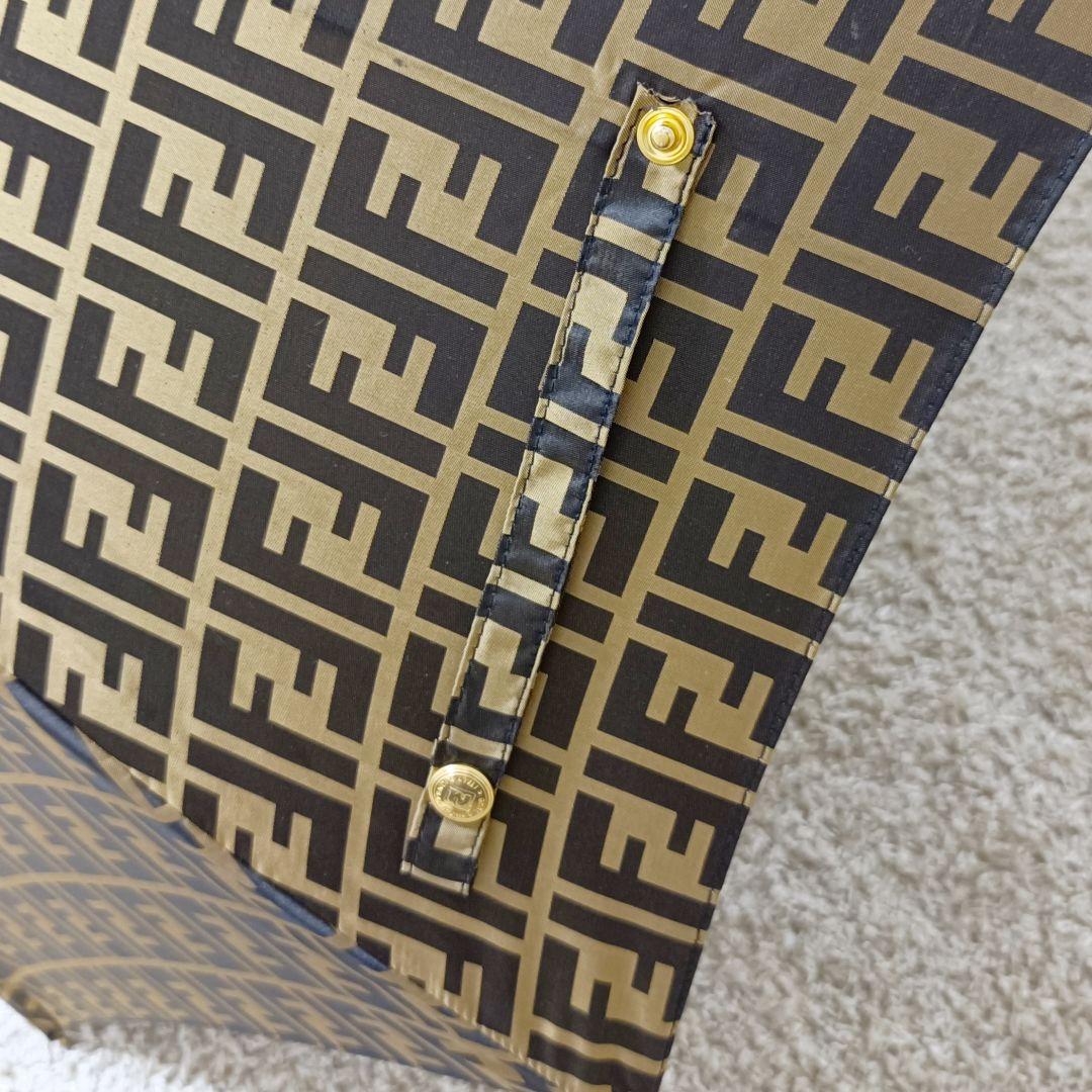 美品FENDI フェンディズッカ FF 高級 傘 ブラウン ゴールド イタリア製