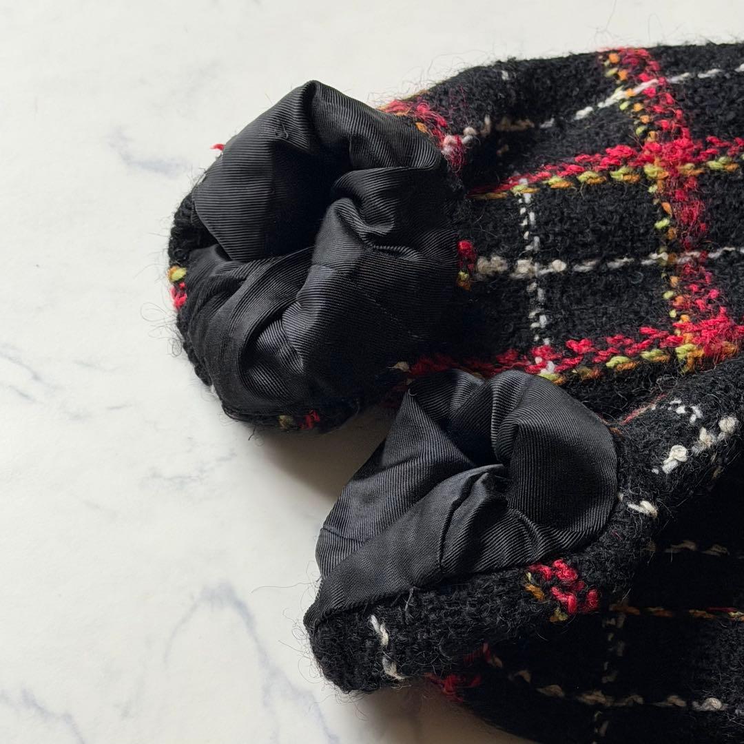 【希少】 アニエスベー フランス製 ウールジャケットコート ツイード チェック柄