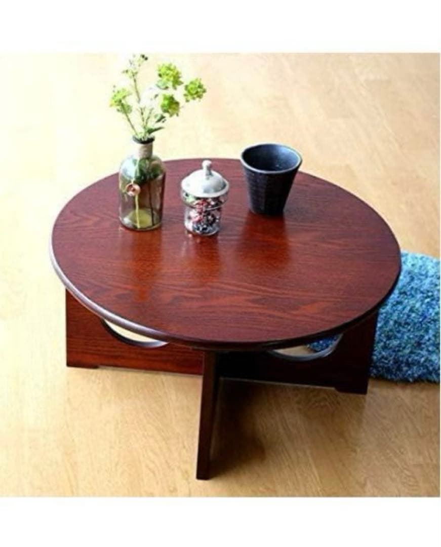 円形　木製60cmテーブル （丸） 新品未使用　ダークブラウン