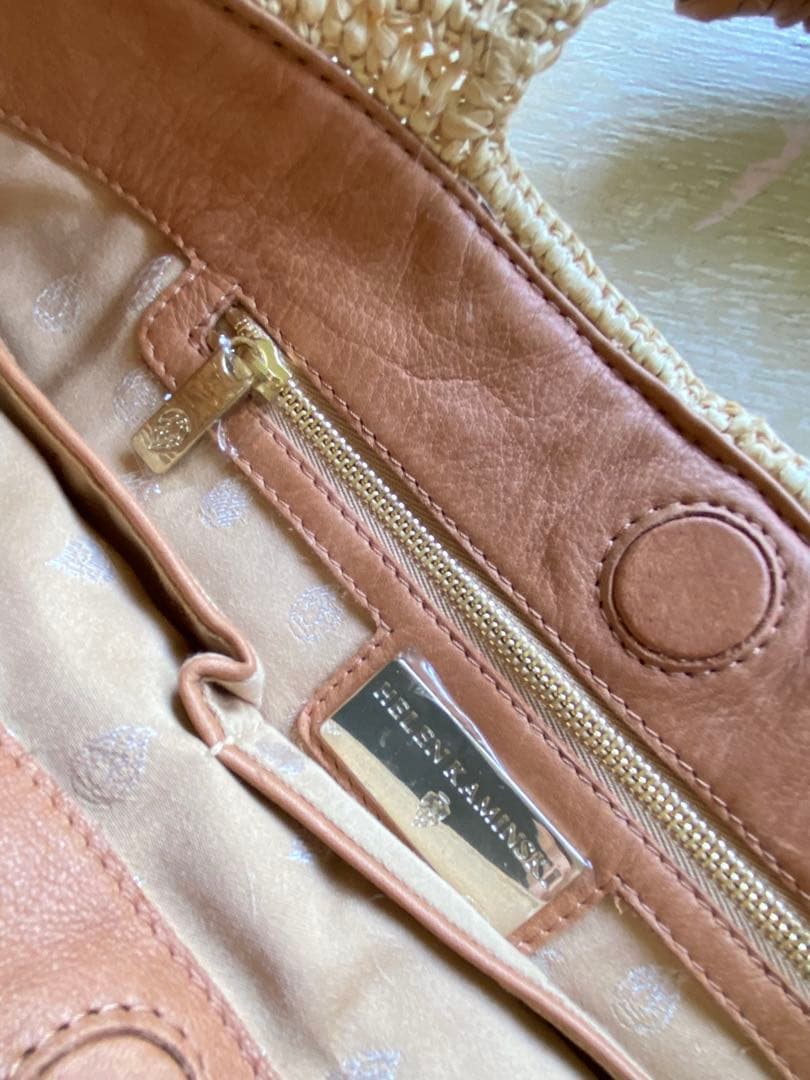 ヘレンカミンスキー　バッグ　カゴバッグ　ラフィア　ナチュラルカラー