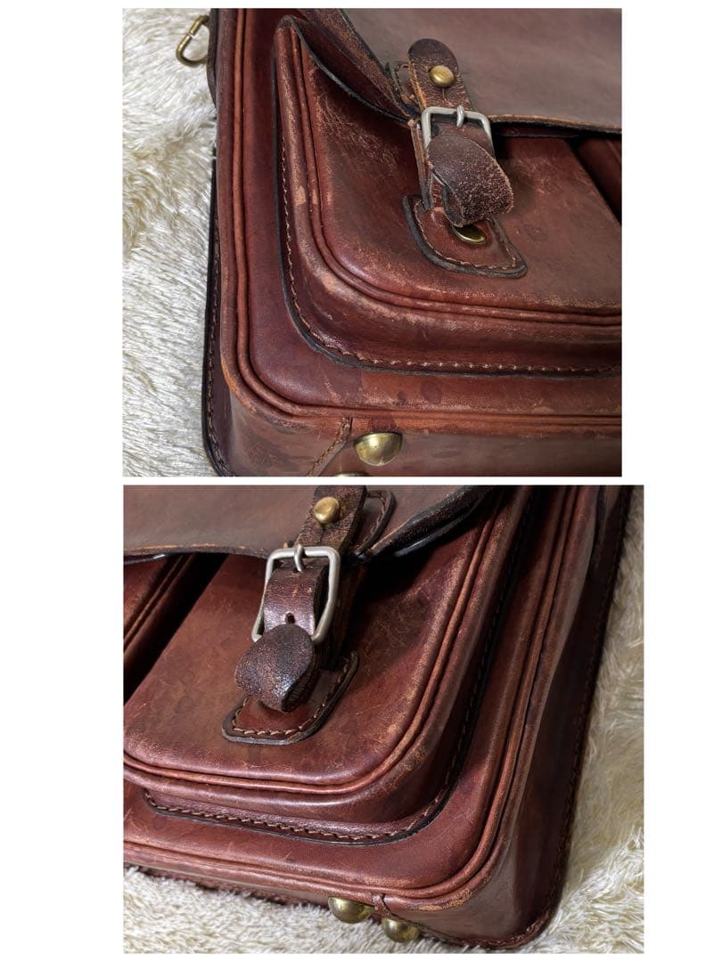 HERZ ヘルツ ギボシ留め 2way レザー ハンドバッグ ショルダーバッグ