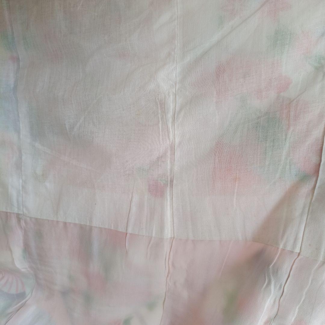 アンティーク白色系着物と作り帯