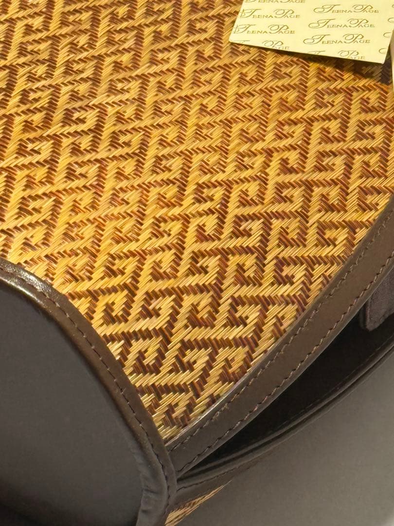 [新品] 千切屋　和装バッグ　手提げバッグ　茶色　洒落着　カジュアル　小紋　紬