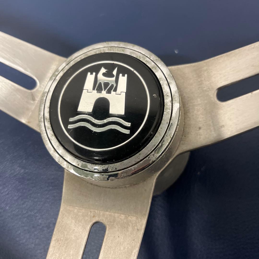 希少 VW フォルクスワーゲンウッドステアリング40cmウォルフスブルク 当時物