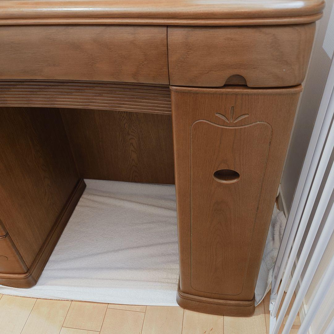 【送料込み】　天然木ドレッサー　鏡台　三面鏡　アンティーク　大塚化学　化粧台