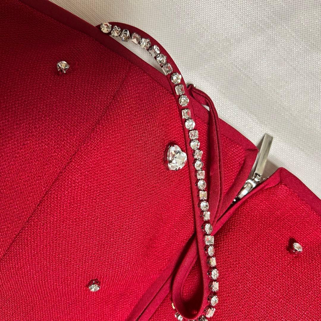 16日取り置き専用　robe de fleurs ビジュー装飾ミニドレス