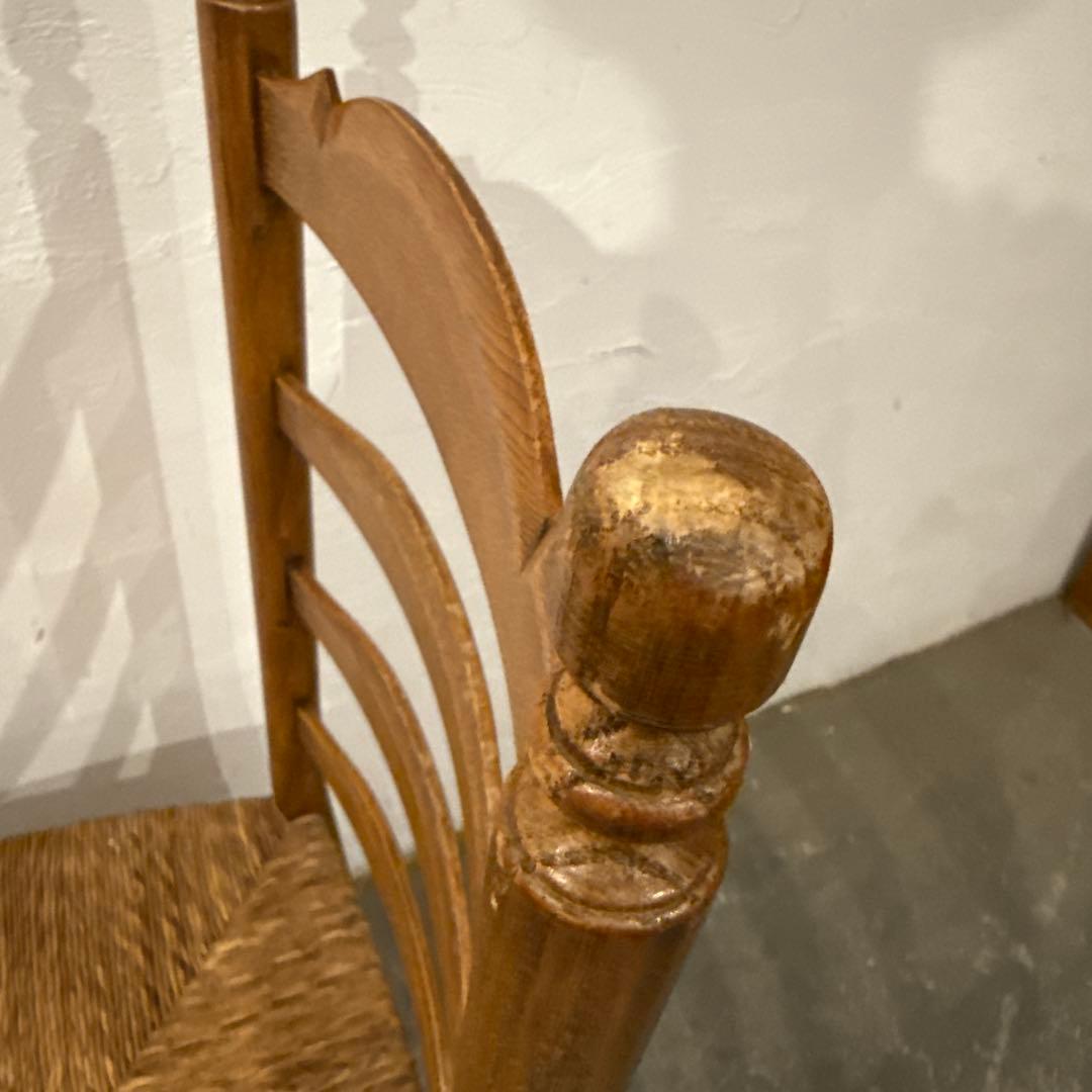 ヴィンテージ　ダイニングチェア　カフェチェア　藁座面