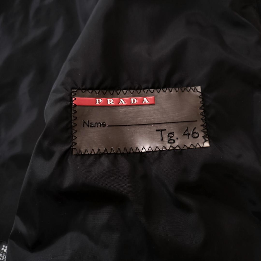 希少 00s プラダ レッドラインナイロンジャケット 46 PRADASPORT