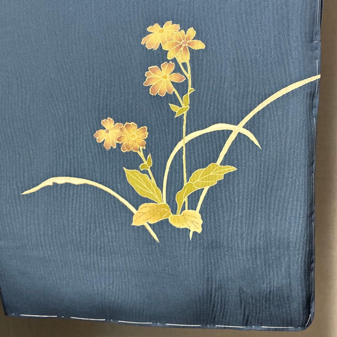 D103 訪問着 菊刺繍 蔦の葉 正絹 着物 袷 しつけ糸付き未使用極美品