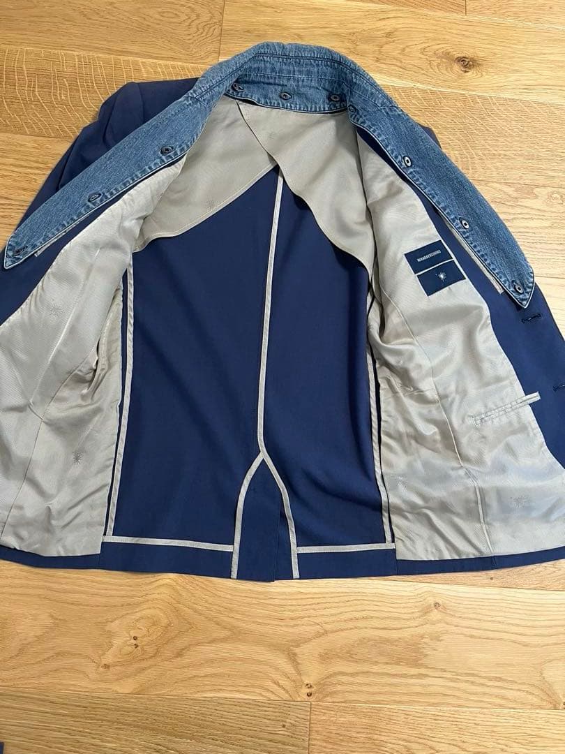 MIHARA YASUHIRO ブルーグレー セットアップ デニム襟 サイズ44