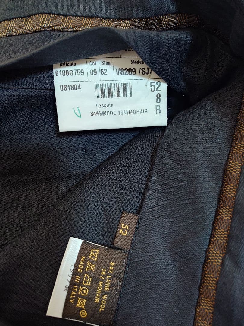 新品 LOUIS VUITTON 52 スーツ上下 ダークグレーシングル