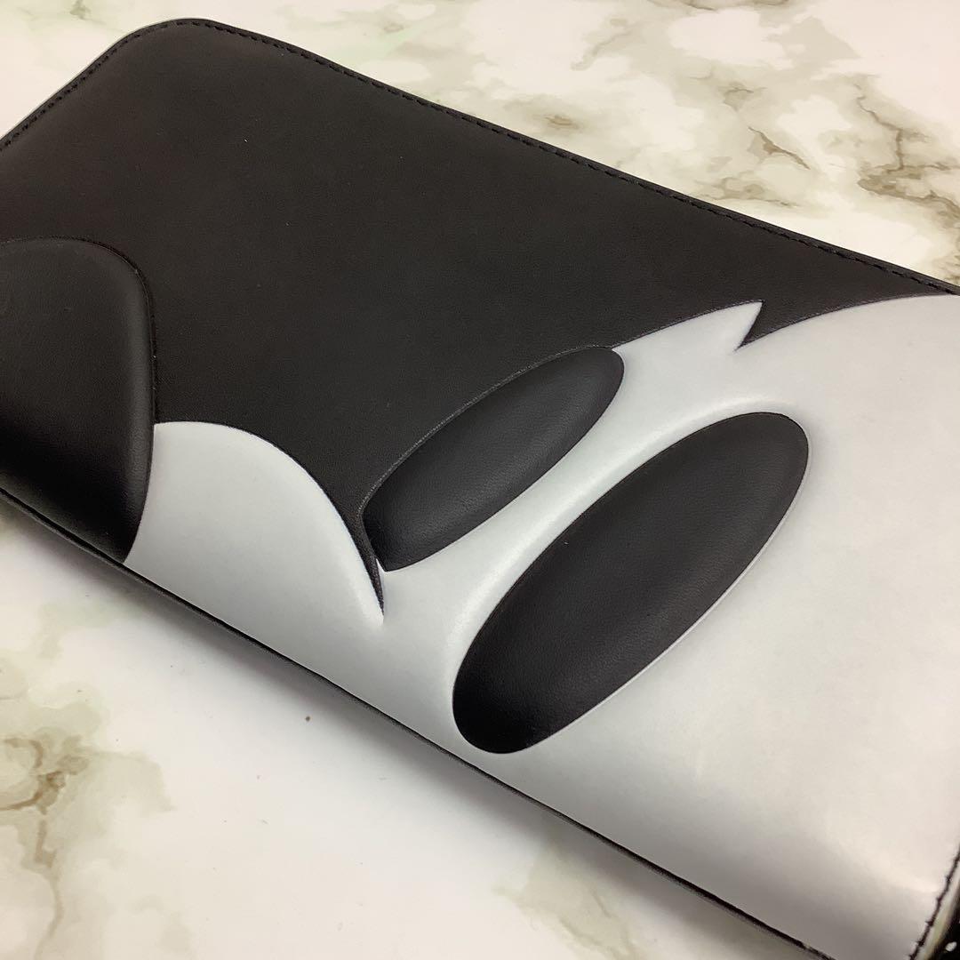 新品　レア　コーチ　COACH レザー　ミッキー　ディズニー　長財布　黒