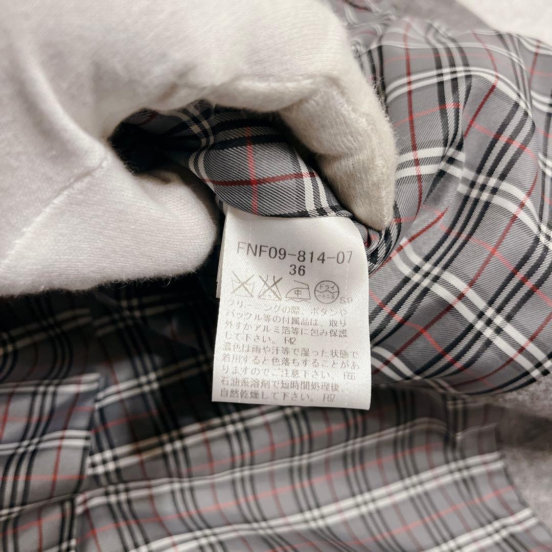 美品 バーバリーブルーレーベル アンゴラ ステンカラーコート グレー チェック
