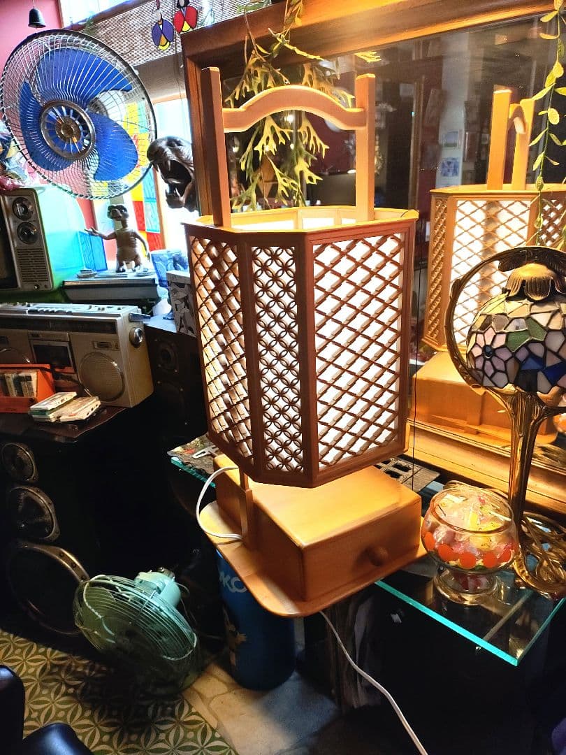 和の美しき照明 天然木 組子細工 和風木製フロアライト 行灯 古民家 和モダン