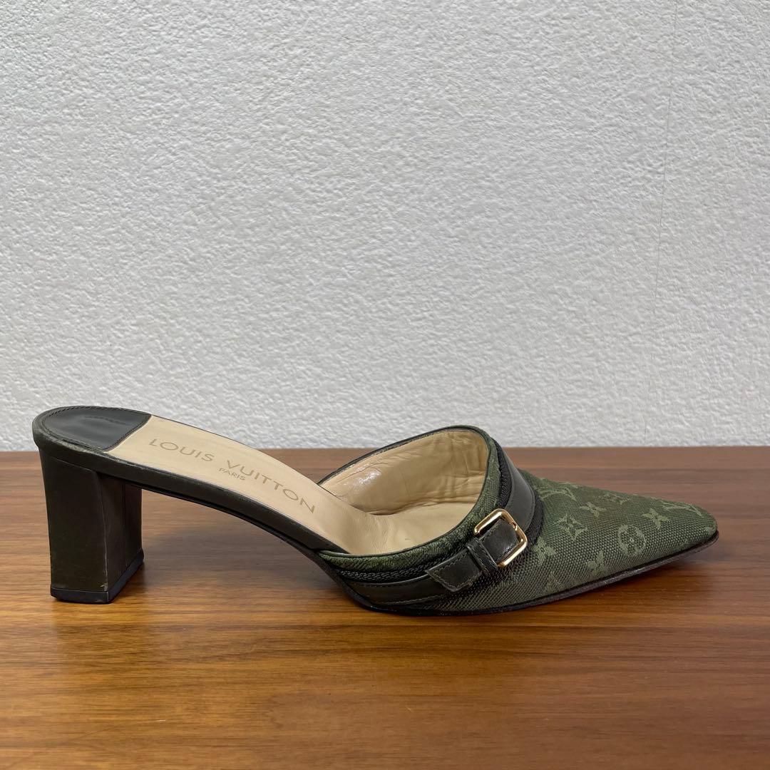 【良品】LOUIS VUITTON★ミュール　モノグラム　ベルト　キャンパス