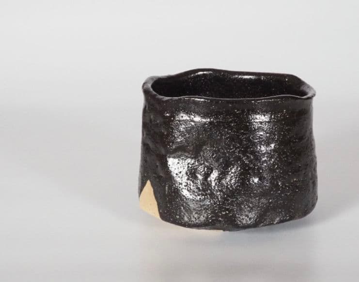 【最上位品】中島正雄　桃山陶　瀬戸黒茶碗　茶道具　共箱　共布　栞　無傷　加藤孝造