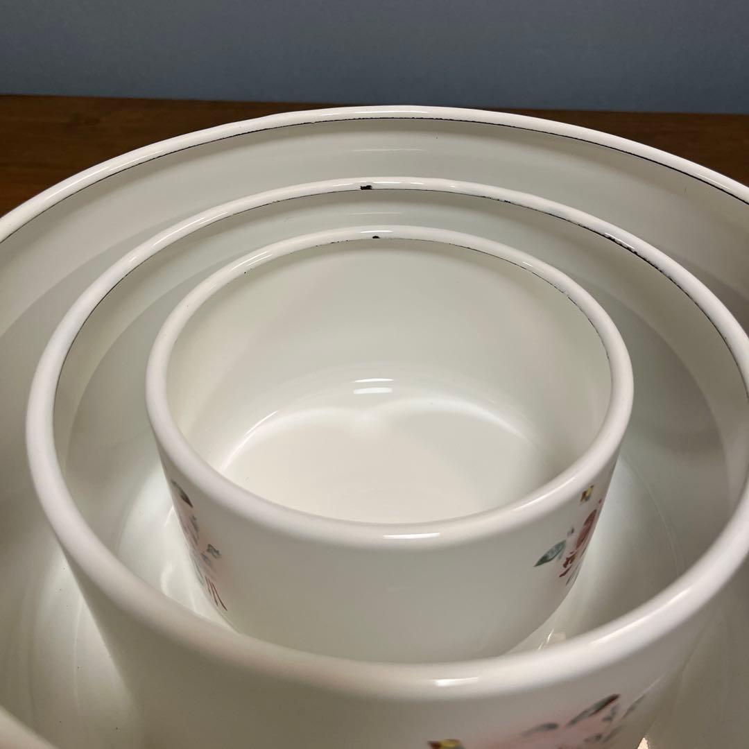 イマン　花柄ホーロー小物入れ3個セット