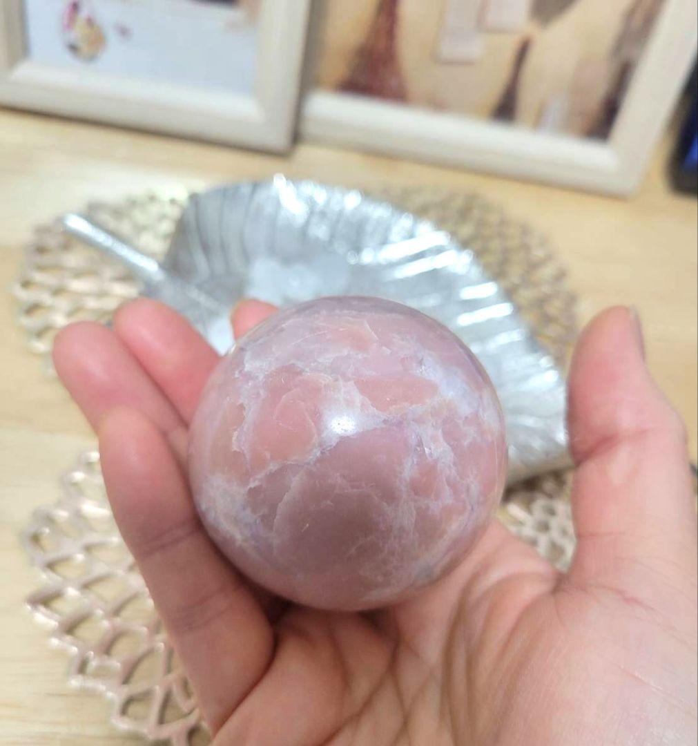 もりりん【№20】天然石 謎石 スフィア 236.5g 55.5mm 丸玉