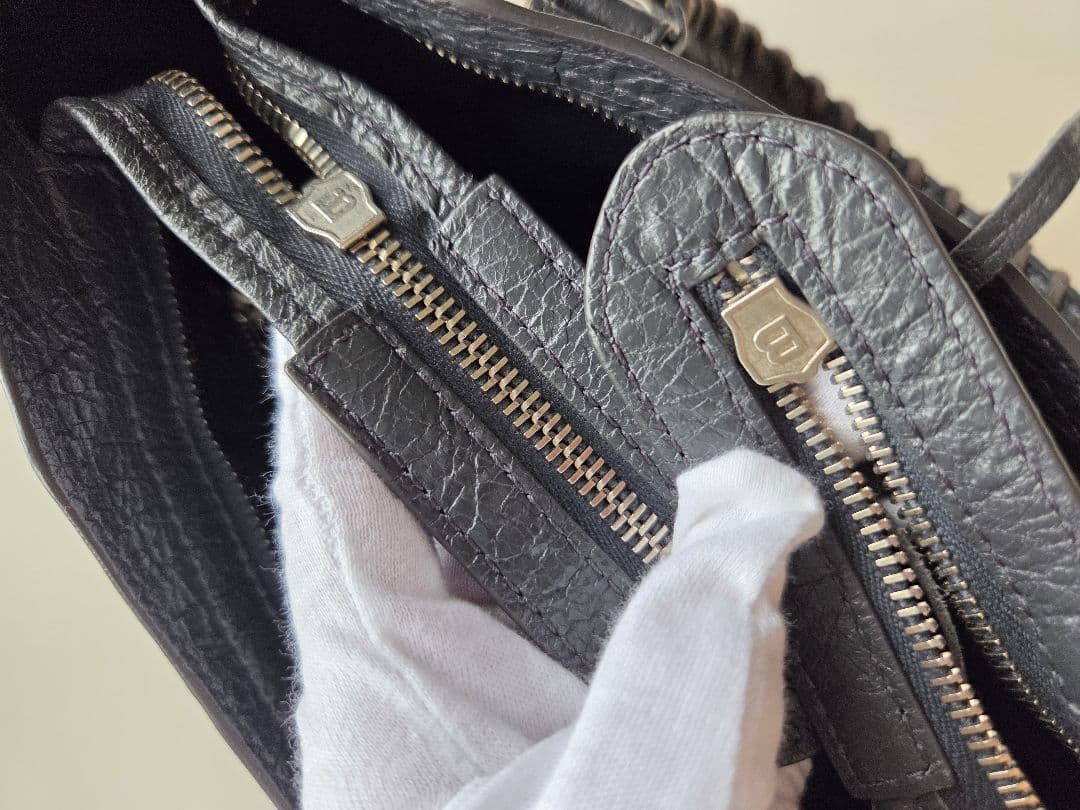 バレンシアガ クラシックシティ レザー グレー ミラー付き 2way