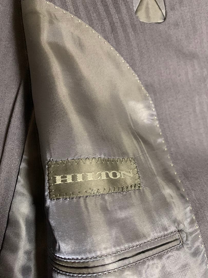 HILTON ネイビーストライプ3点セット　A5 ストレッチ SUPER100’