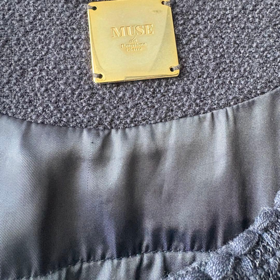 美品✨MUSE de Deuxieme Classeノーカラーツイードジャケット