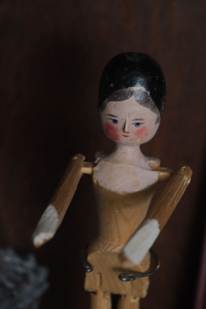 ペグドール アンティーク ウッデンドール 木製人形 イタリア