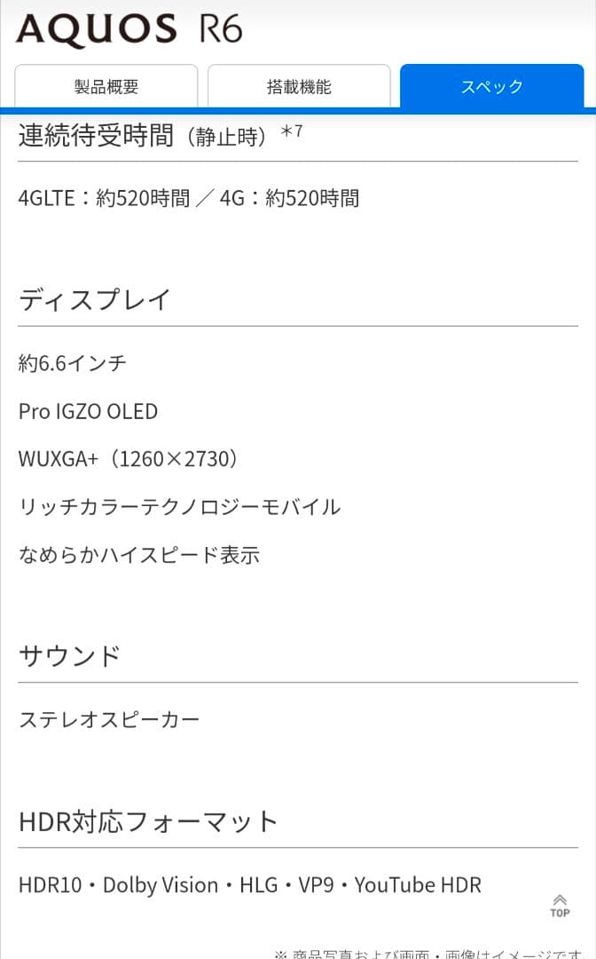 AQUOS R6ブラック simフリー