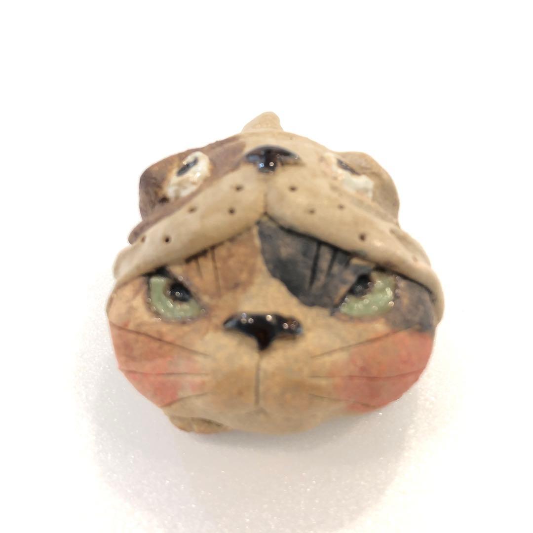 【新品】人気作家 岡村洋子 猫かぶりシリーズ ブルドッグ 置物 焼き物