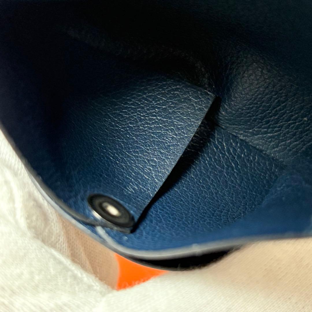 エルメス　HERMES ケース　バスティア　ネイビー　小銭入れ